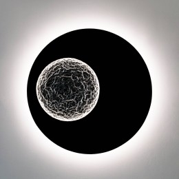 HollnderLEDwandlampLunabruin-zwart-zilver120cmijzer