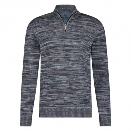 FellowsUnitedPulloverHalfZipRandomKnitBlue4XL