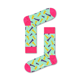 HappySocksTheGameisONChessMintgroenRoze