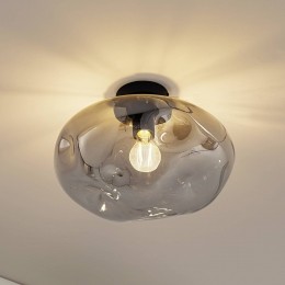 LindbyLeliaplafondlamprookgrijsglas35cm