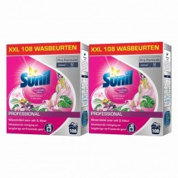 2xSunilProfessionalWasmiddelPoederTropischeBloemenYlangYlang-108WasbeurtenProFormula756kg