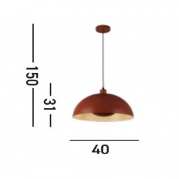 SearchlightMarshanglampdonkeroranje40cmstaal