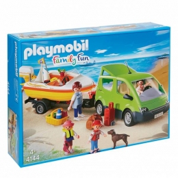 PLAYMOBILFamiliebusjemetboottrailer4144