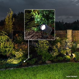 SpikeydimbareLEDprikspot-exclGU10-Wandspot-IP65voorbinnenenbuiten-Grondspies-Zwart-Tuinspotsspotsbodembuiten