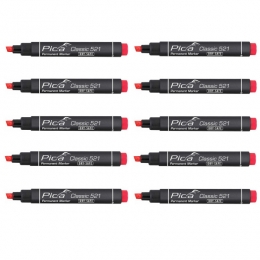 Pica52140PermanentMarker-Beitel-Rood-2-6mm10st