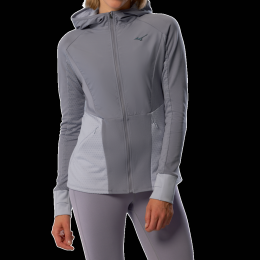 MizunoActiveWarmaliteHybridFullZipHoodedLongSleeveTopHardloopschoenenQuicksilverDamesMaatS
