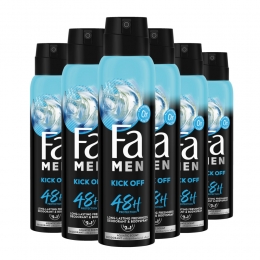 6xFaMenDeodorantSprayKick-Off150ml