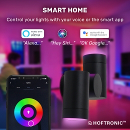 Silvasmartwandlamp-wandspot-Kantelbaar-RGBWW-WiFiBluetooth-2spotlights-GU10-Plafondspot-Modern-GoogleassistantAmazonAlexa