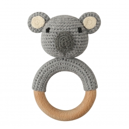 Dutsi-HoutenBijtringRammelaar-MetGebreidDierenfiguurtje-7cm-Koala