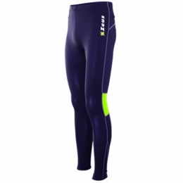 ZeusPantFisikoHerenHardlooptightsdonkerblauwgeel