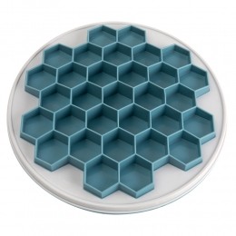 TRIXIEHonden-voermatSlowFeedingplaatHivewit-blauw