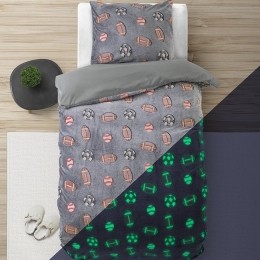 SleeptimeDekbedovertrekGlowinthedarkSportGrijs