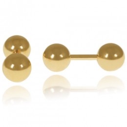 LGTJewelsStudoorbellenDubbeleBolGoud6mm
