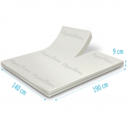 SplittopperOrganicCottonKoudschuim140x190dikte9cm