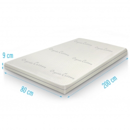 TopperOrganicCottonKoudschuim80x200dikte9cm