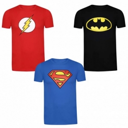 DCCOMICSSupermanBatmanFlashKinderenT-shirt3-pakGBBTS133MUL