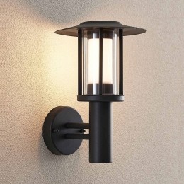 LindbyLEDbuitenwandlampGregorydonkergrijsmetaalIP44