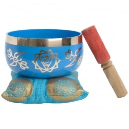 Chakraklankschaalsetmetklopperkussen-Vijfdechakra-Blauw