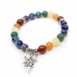 EdelsteenArmband7ChakraElastischmetElfje