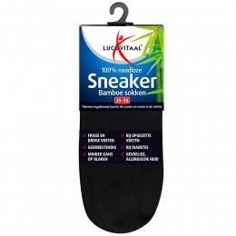 12xLucovitaalBamboeSneakersokZwartmaat35-381paar