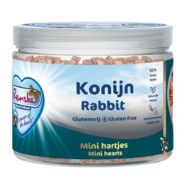 12xRenskeGezondeBeloningMiniHartjesHondensnackKonijn100gr