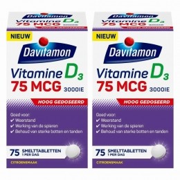GratisVerzending2xDavitamonVitamineD375mcg75smelttabletten