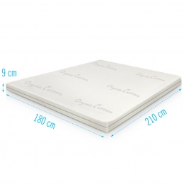 TopperOrganicCottonKoudschuim180x210dikte9cm