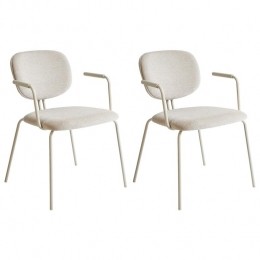 Beliani-CARILLE-Eetkamerstoelsetvan2-Lichtbeige-Chenille