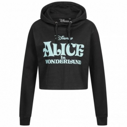 AliceinWonderlandCroppedDamesHoodyPOLHC268BLK