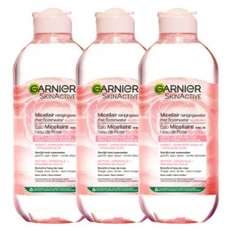 3xGarnierSkinActiveRozenwaterMicellairReinigingswater400ml