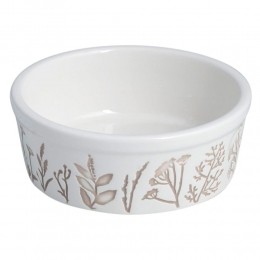 TRIXIEKeramischehondenvoerbakGrasveldwittaupeMaat12l20cm