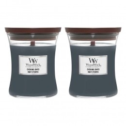2xWoodWickGeurkaarsMediumEveningOnyx275gr