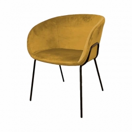 EetkamerstoelPortlandVelvetGoudgeel