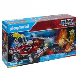 PLAYMOBILBrandweeroperatiemetbrandweerwagen70864