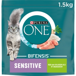4xPurinaONEKattenvoerDroogSensitiveKalkoen15kg