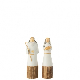 J-LinekerstfiguurMariaEnJozef-ijzerhout-witgoud-2stuks