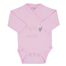 PetitVillainPapasMeisjeRozeRomper