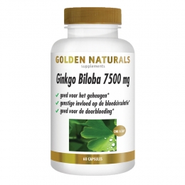 GratisVerzending2xGoldenNaturalsGinkgoBiloba7500mg60capsules