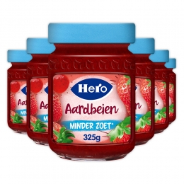 6xHeroJamMinderZoetAardbeien325gr