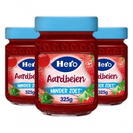 3xHeroJamMinderZoetAardbeien325gr