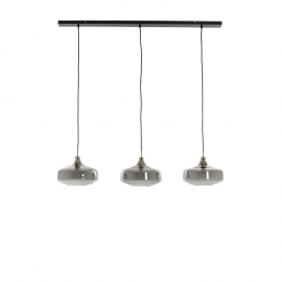 LightlivingHanglamp3L120x30x21cmSOLNAantiekbronssmokeglas
