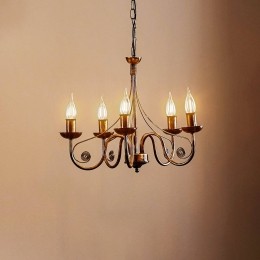 LamkurKroonluchterAyleenvanstaal5-lampszwart