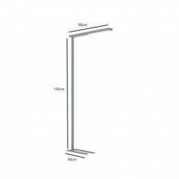 LEDkantoorvloerlampMAULjetzilverkleurigdimbaar195cm