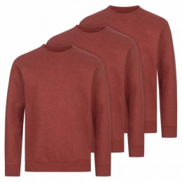 RUSSELLAuthenticMelangeSweatHerenSweatshirt3-pak0R260M0-Baksteen-Rood-Melange