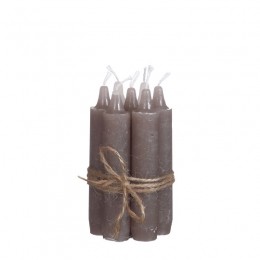 Dinerkaarsenset7stuksH11cmtaupe-Hortus