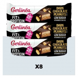 8xGerlineaFitProteinReepDarkChocolatePeanuts45gr