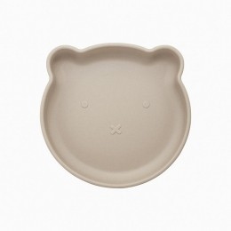 Dutsi-BeertjeSerie-SiliconenBabybord-BeertjeOntwerp-18cm-BPA-Vrij-Taupe