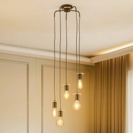 EnvostarYorikhanglamp5-lampszwartlichthout