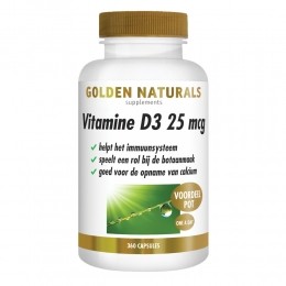 GratisVerzending2xGoldenNaturalsVitamineD325mcg360softgels