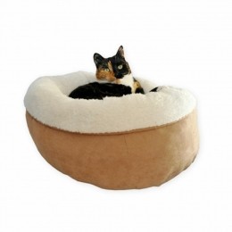 AfpLambswoolDonutBedTan45x45x25cm
